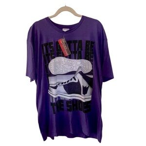 Transformers Decepticon Sneaker Purple Graphic T Shirt Size XL Crew Neck Y2K